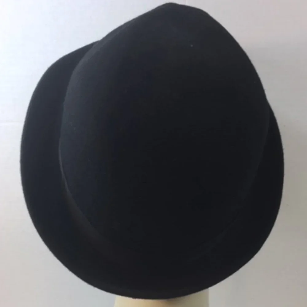 Dockers Stylish Black Wool Hat w/ Grosgrain Ribbon S/M